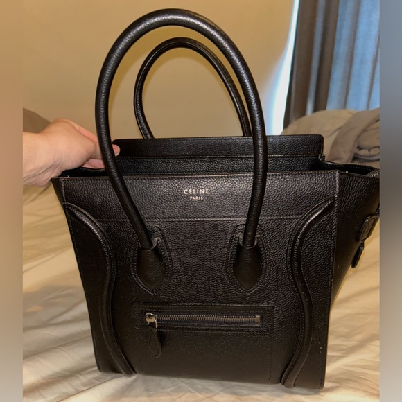 Celine Handbags - CÉLINE Micro Luggage Leather Bag